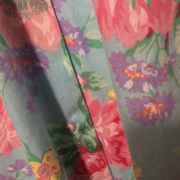 Vintage House Coat-Short Sleeve-Pink Floral-GUC-Lady Manhattan brand - Picture 6 of 16